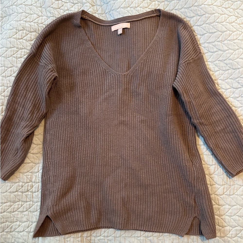 Cozy Banana Republic V-Neck Ribbed Tunic Sweater